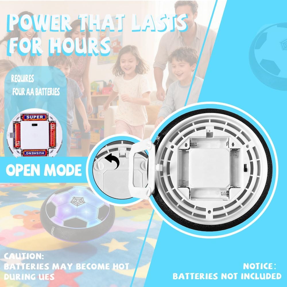 AceHQ Hover Soccer Ball Toys Air Floating LED Lights Foam Bumper NEW