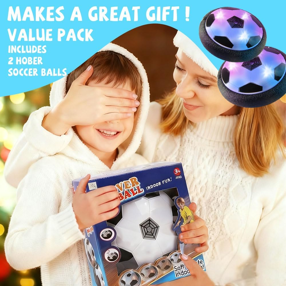 AceHQ Hover Soccer Ball Toys Air Floating LED Lights Foam Bumper NEW