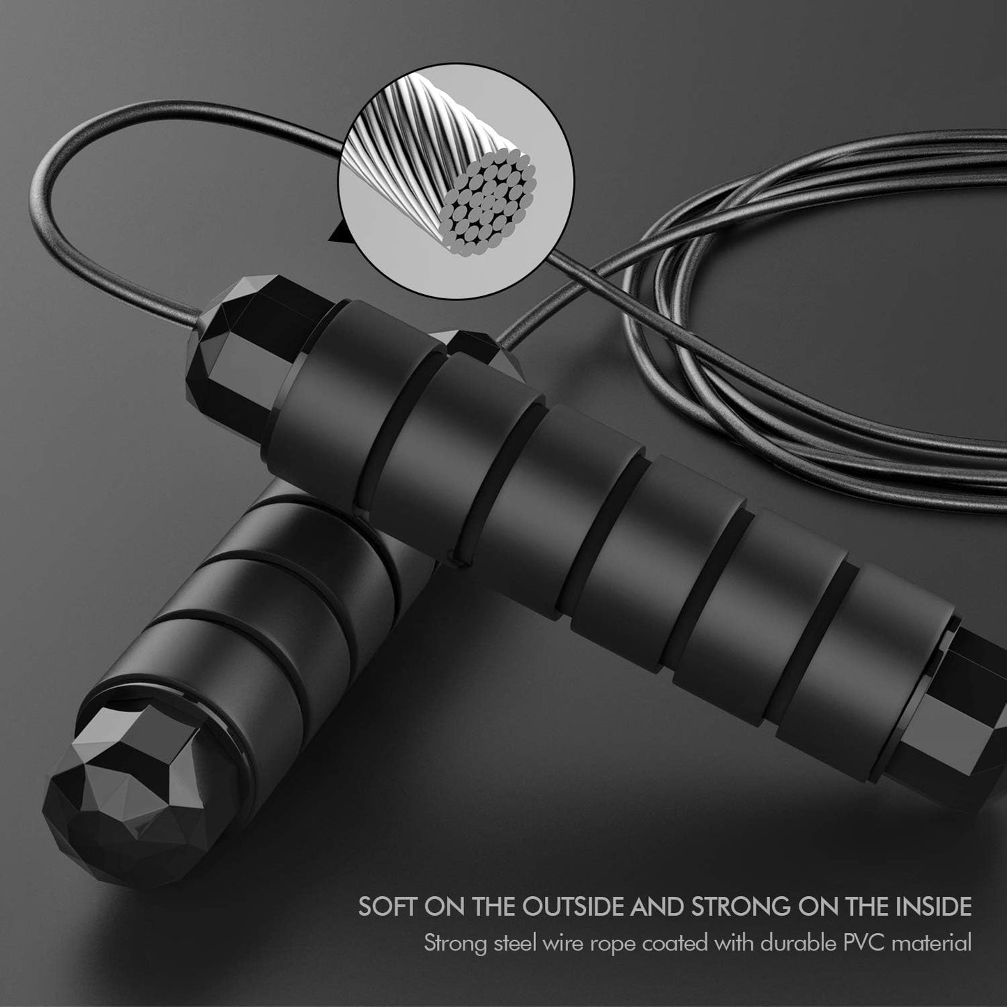 Loocio Tangle-Free Jump Ropes Rapid Speed Jumping Rope Cable with Ball NEW