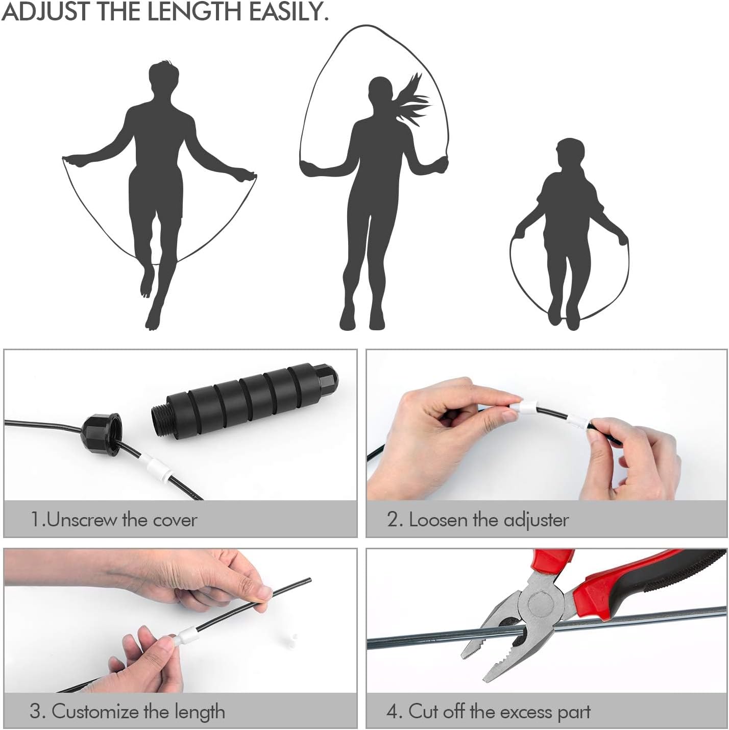 Loocio Tangle-Free Jump Ropes Rapid Speed Jumping Rope Cable with Ball NEW