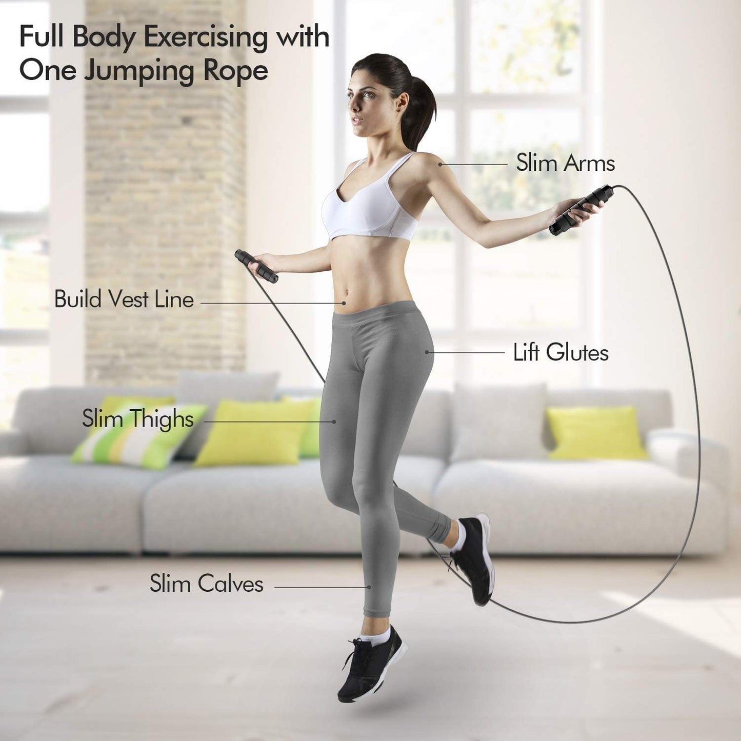 Loocio Tangle-Free Jump Ropes Rapid Speed Jumping Rope Cable with Ball NEW