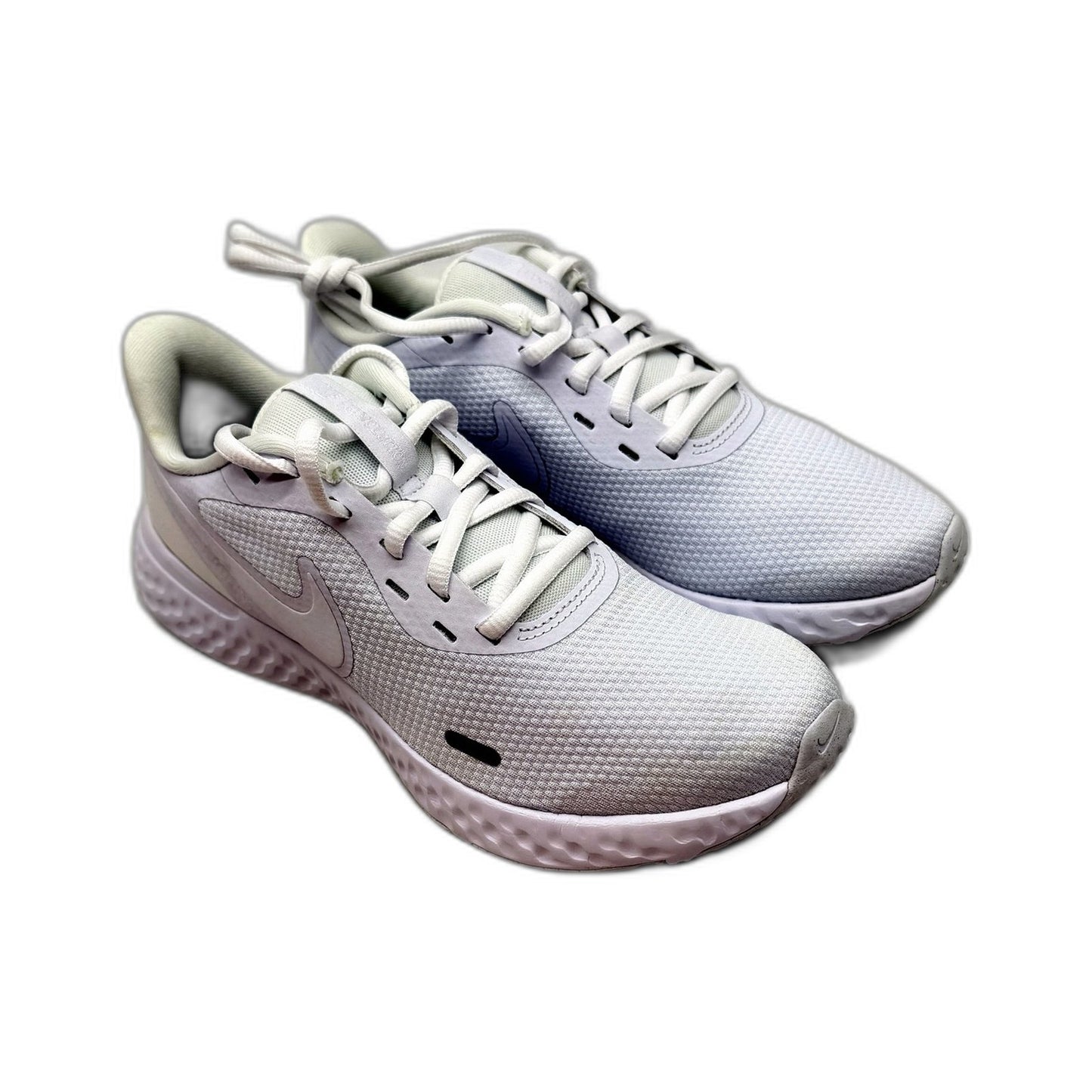 Nike Womens Revolution 5 Lightweight All White Running Shoes US 7.5 NEW