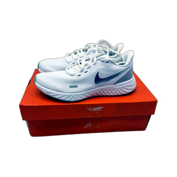 Nike Womens Revolution 5 Running Shoes White Silver Lightweight US 7 DEMO