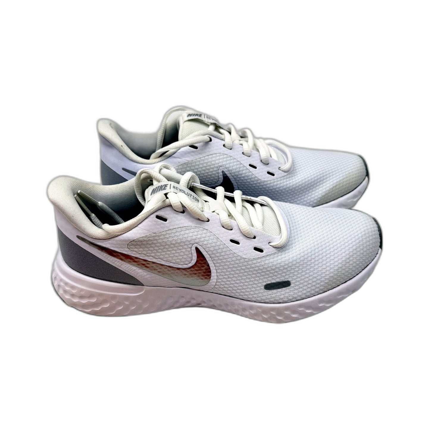 Nike Womens Revolution 5 Running Shoes White Silver Lightweight US 7 DEMO