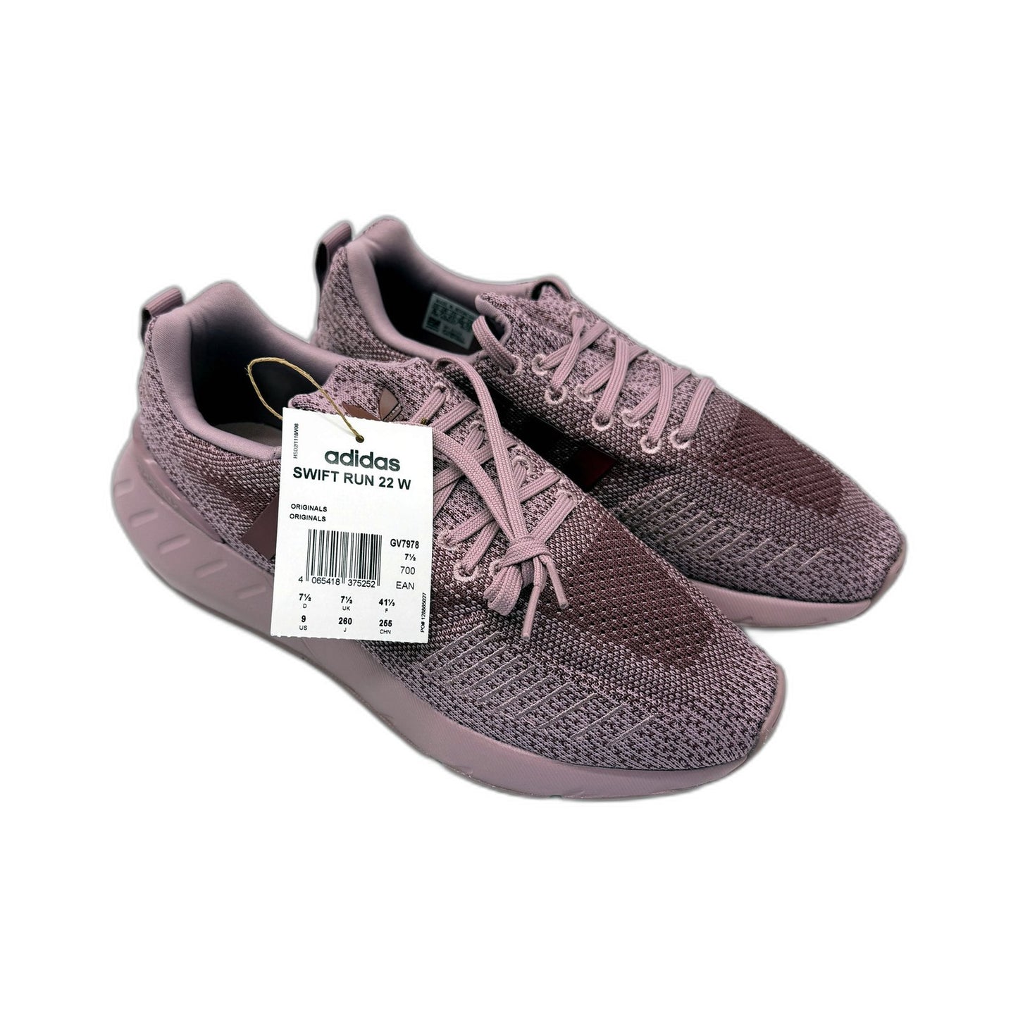 adidas Womens Swift Run 22 Mauve/Magenta Running Shoes Size US 9 NEW