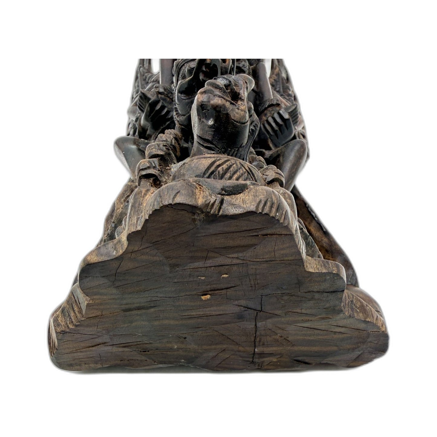 VINTAGE Carved Wooden Mythical Creature Figurine Fantasy Collectible Dark Brown