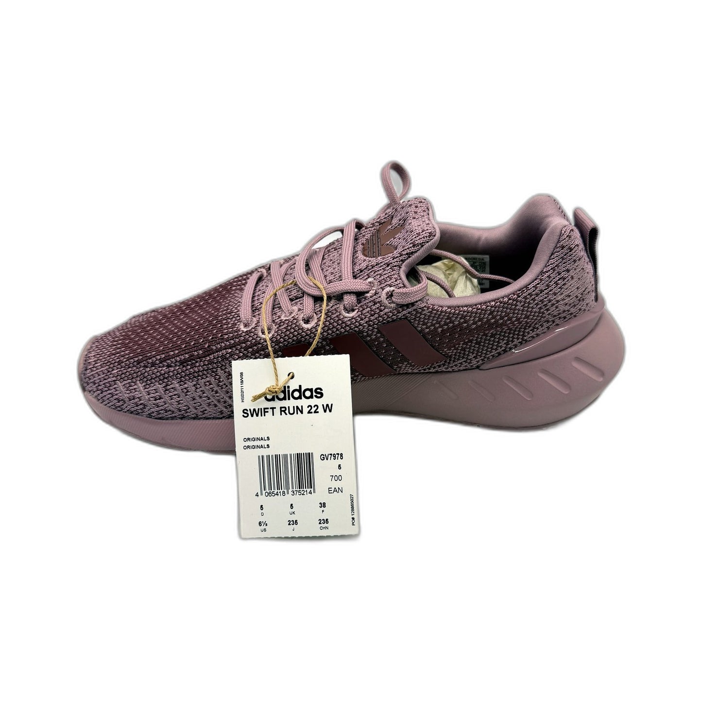 adidas Womens Swift Run 22 Mauve Purple Running Athletic Shoes US 6.5 NEW