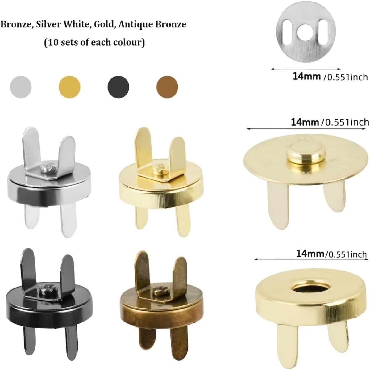 Jorvazyn Colorful Metal Snaps Fasteners for DIY Sewing Crafts Projects NEW