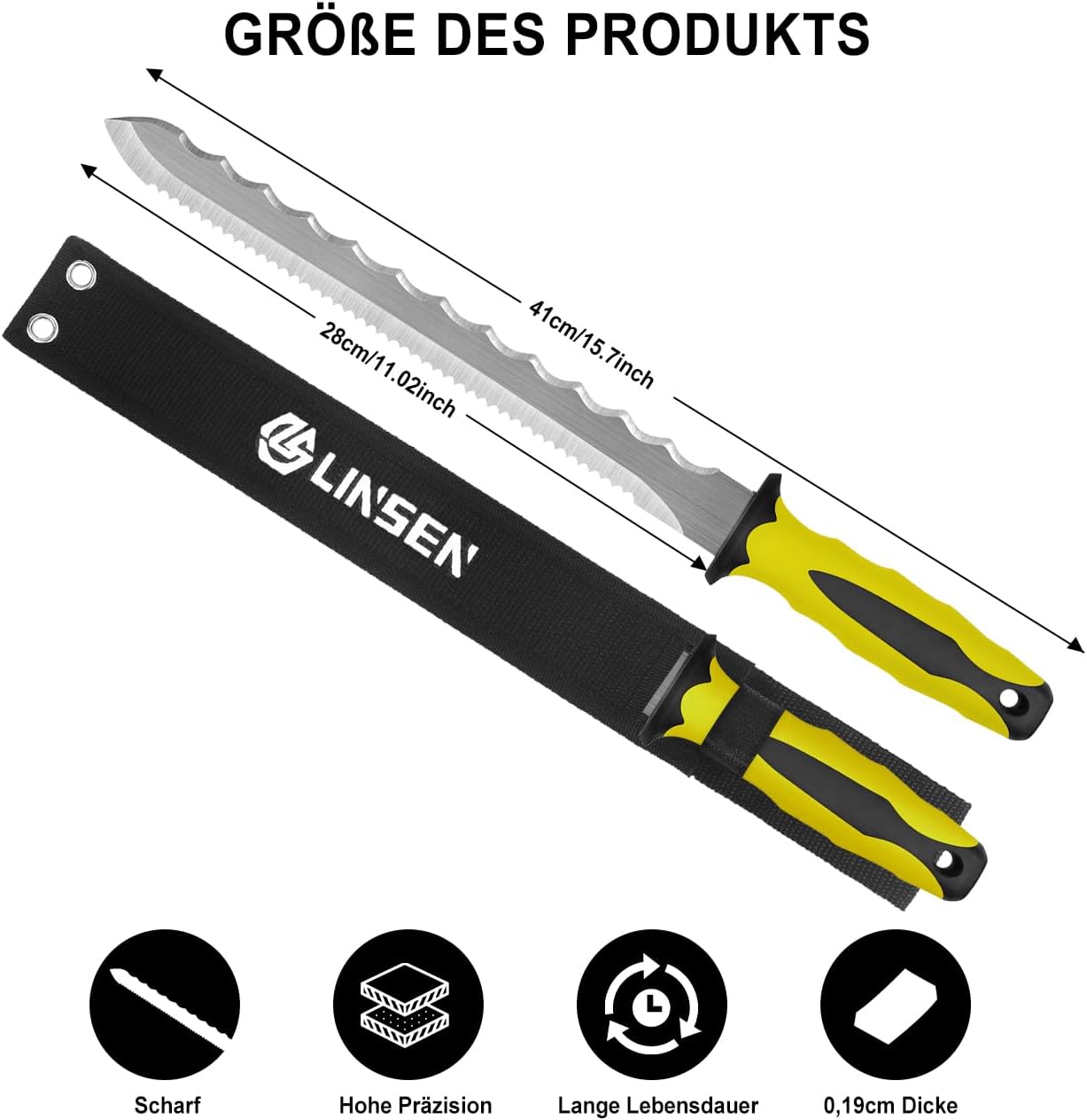 paxlloonge Stainless Knives Steel Garden Knife with Yellow Handle - Durable NEW