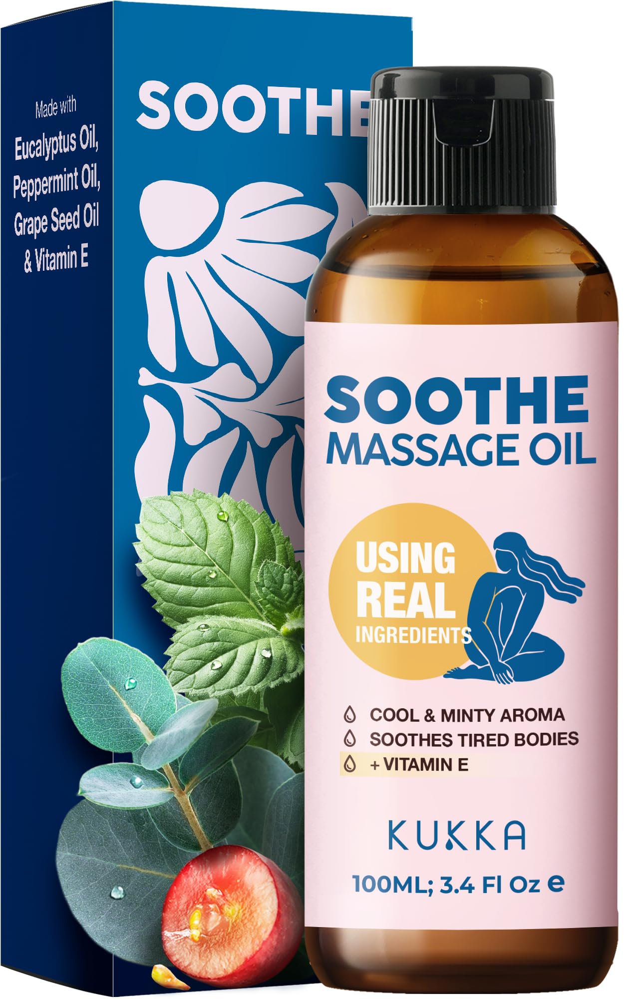 KUKKA Soothing Warming Massage Oil 100ml - Spa Quality Essential Oils NEW