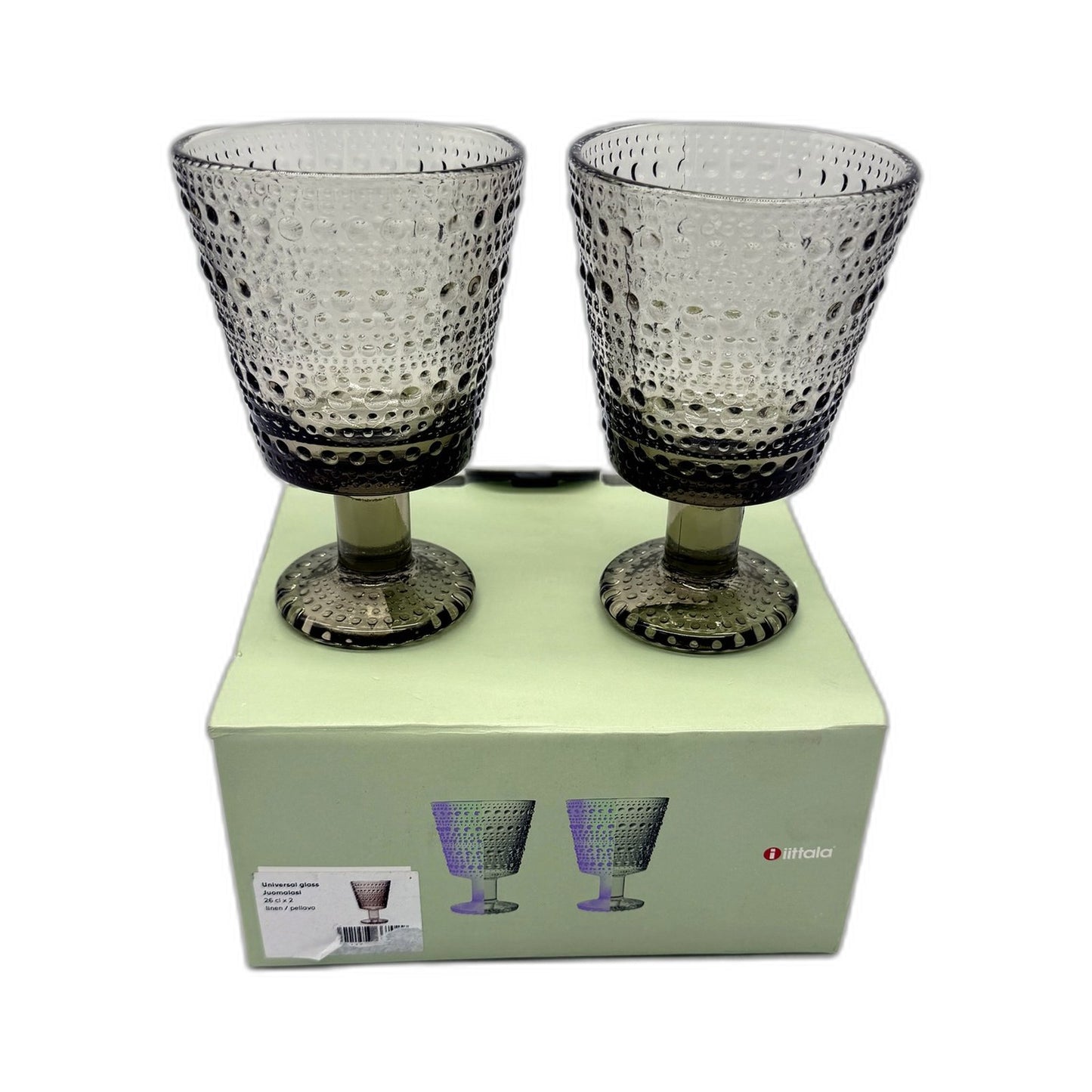 iittala 26cl Clear with Black Accents Universal Drinking Glasses Juomalasi NEW