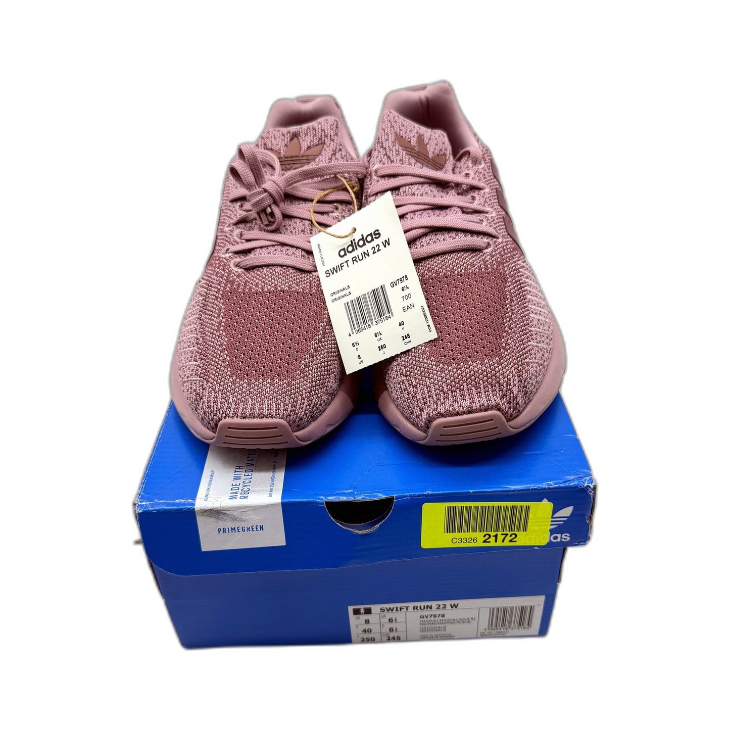 adidas Womens Swift Run 22 Lightweight Running Shoes Pink Mauve Size US 8 NEW