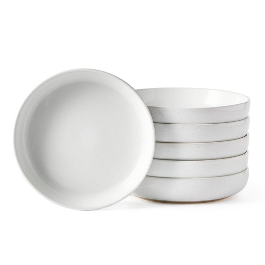 Famiware Milkyway White Stoneware Pasta Bowls Set of 6 Piece Dishwasher Safe NEW