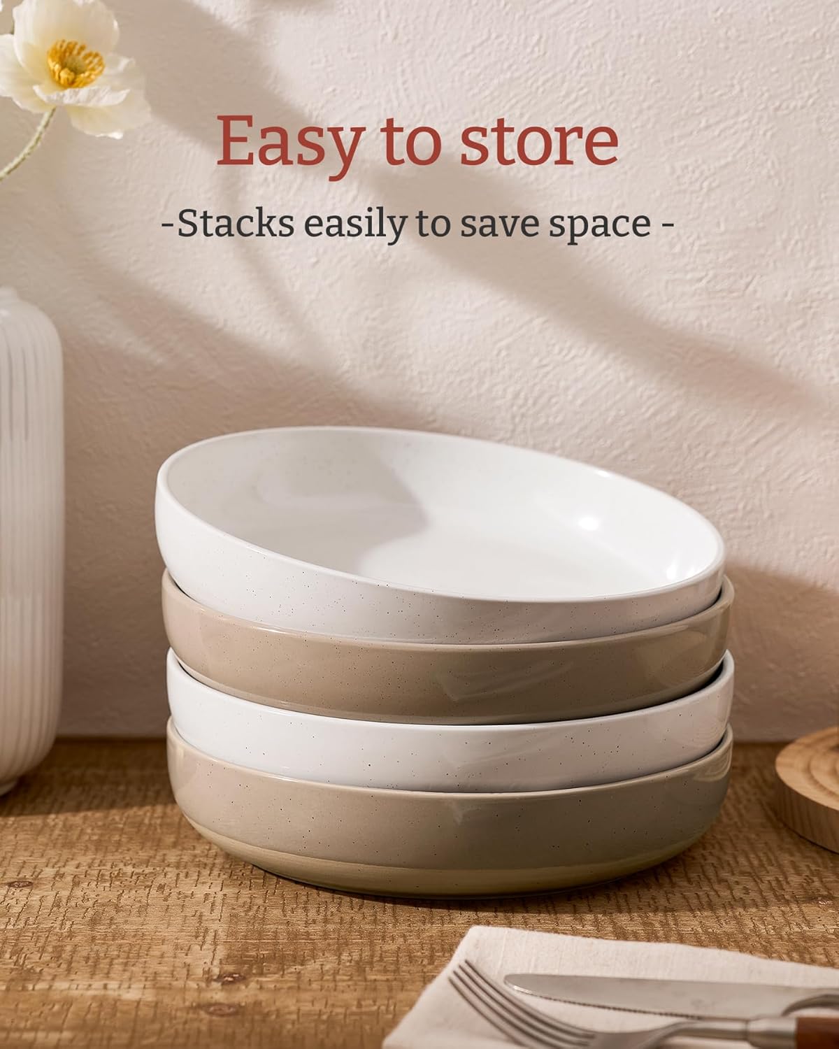 famiware Milkyway Ceramic Salad Pasta Bowl Set of 4 in Multicolor NEW