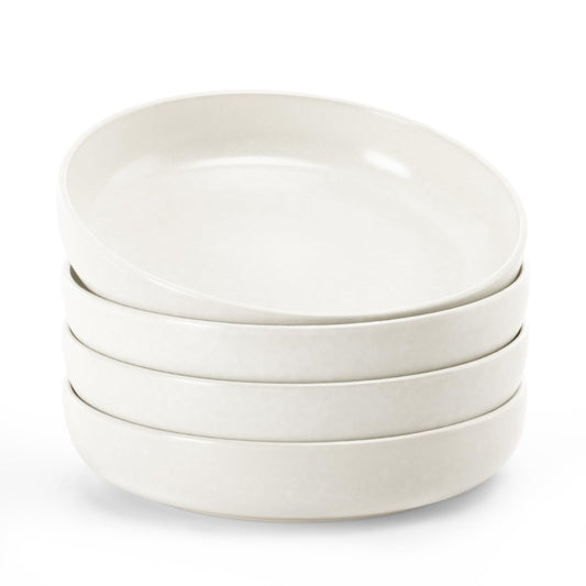 famiware Milkyway Matte White Salad Bowls Set of 4, 8.5" Large Serving NEW