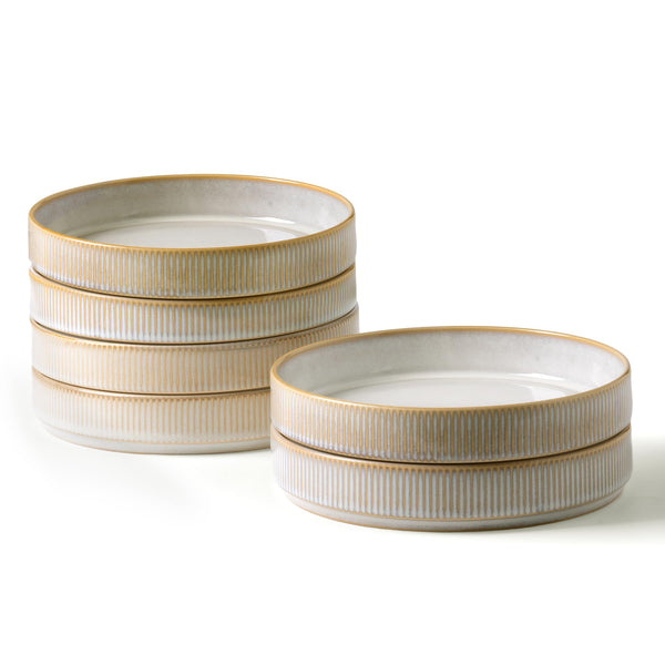 famiware 7.5" Pasta and Salad Bowl Set of 6 Double Reactive Glaze NEW