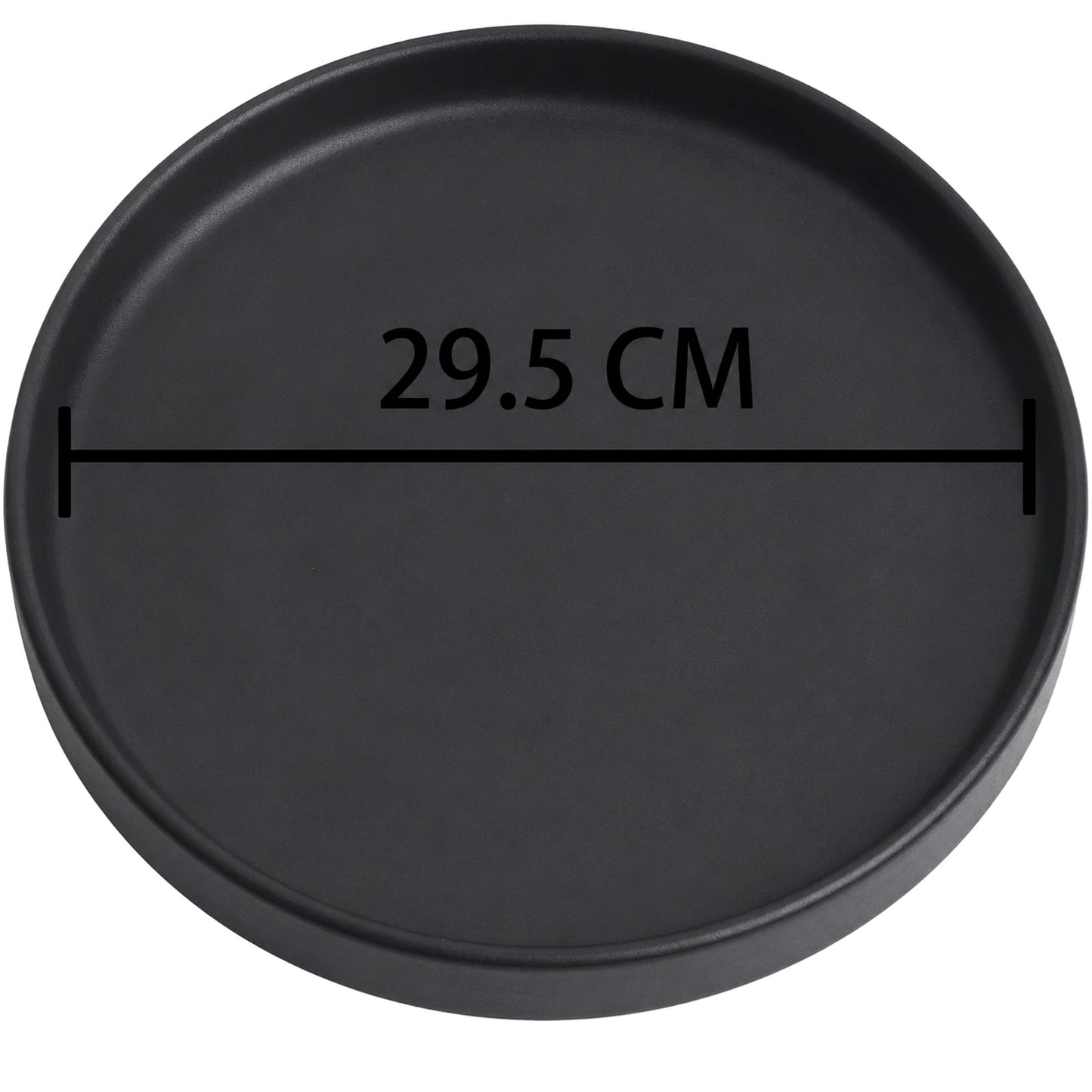 Large Matte Accessories Black Ceramic Flower Pot Saucer 29.5CM - Decorative NEW