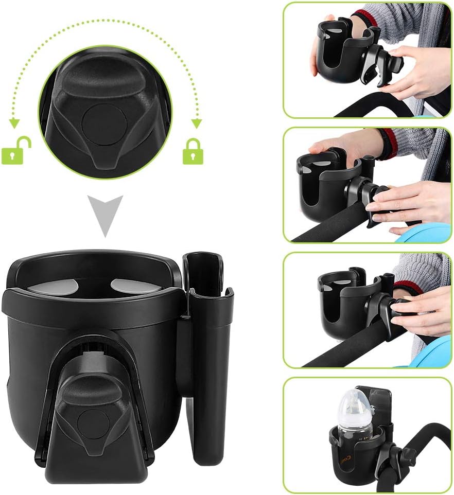 Accmor Universal Parent Cup Holder with Phone Mount Bike Accessory Noir DEMO