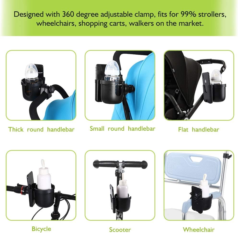 Accmor Universal Parent Cup Holder with Phone Mount Bike Accessory Noir DEMO
