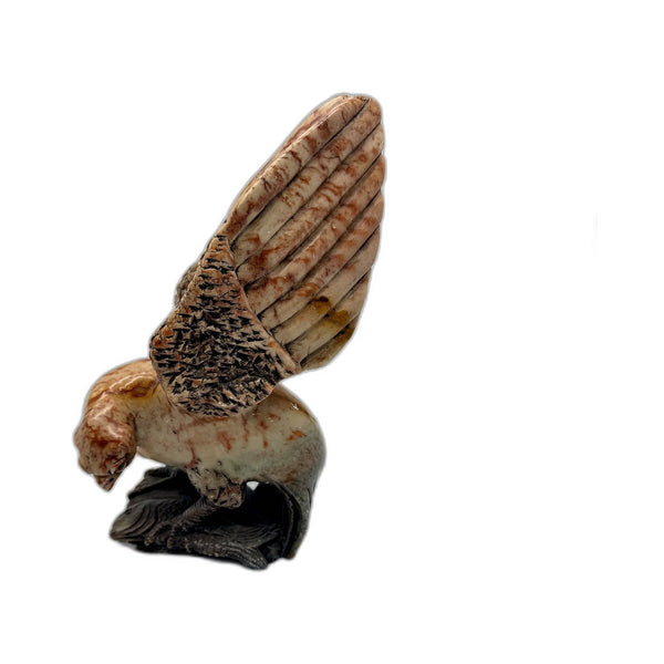 Hand Crafted Carved Marble Sculpture Decorative Eagle Art Bird Of Prey Figurine 