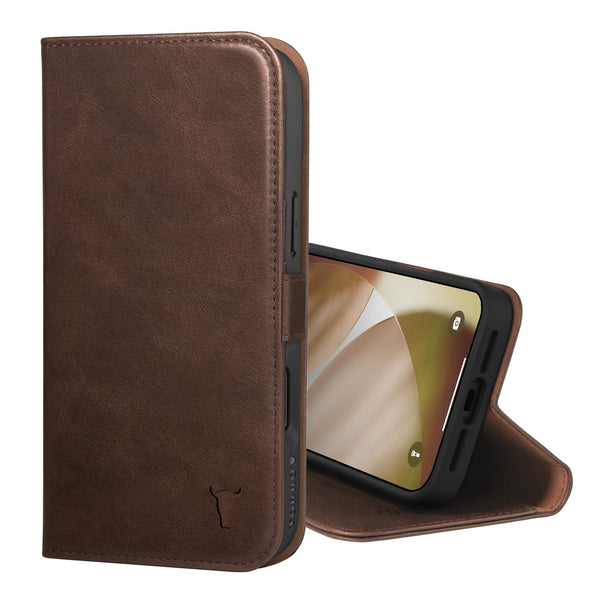 TORRO Premium Leather Flip & Wallet Case for iPhone 17 Pro Max 6.9" Brown DEMO