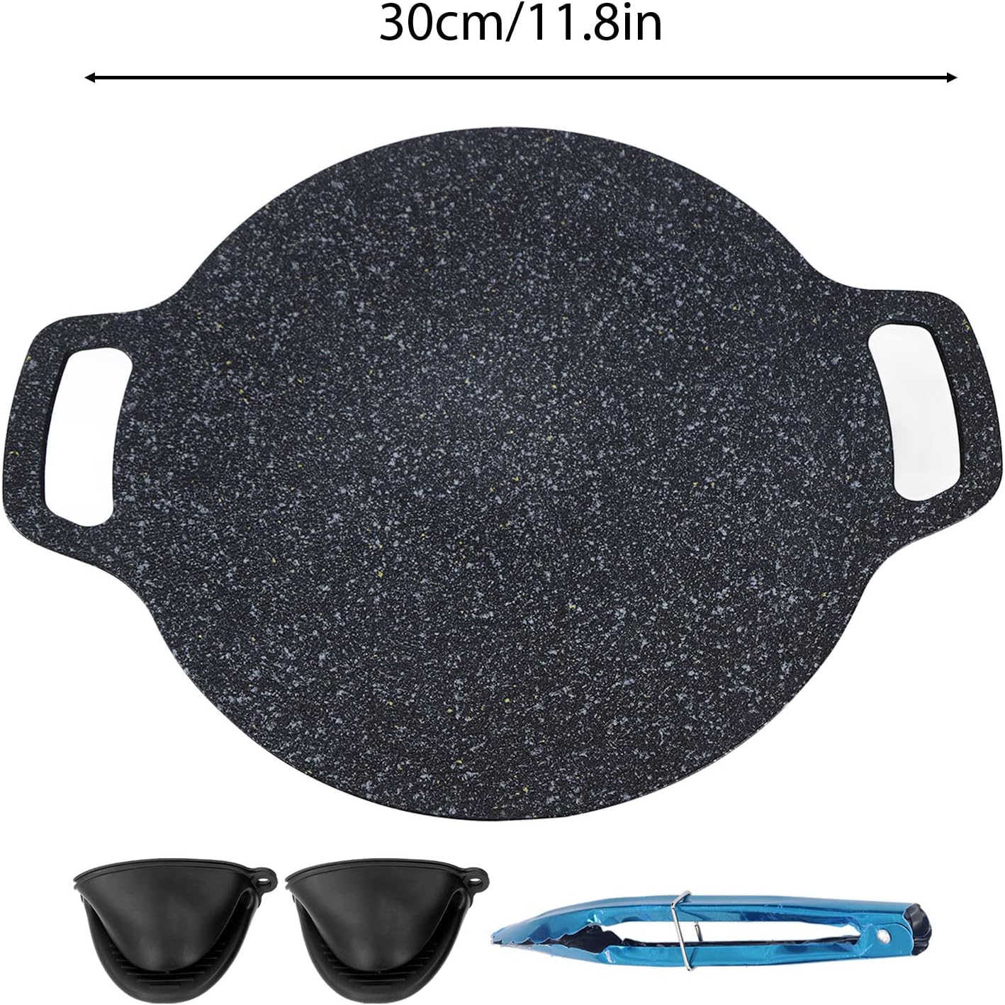 woshow Aluminum Round Griddle Pan Medical Stone Coating Easy to Clean 28cm NEW