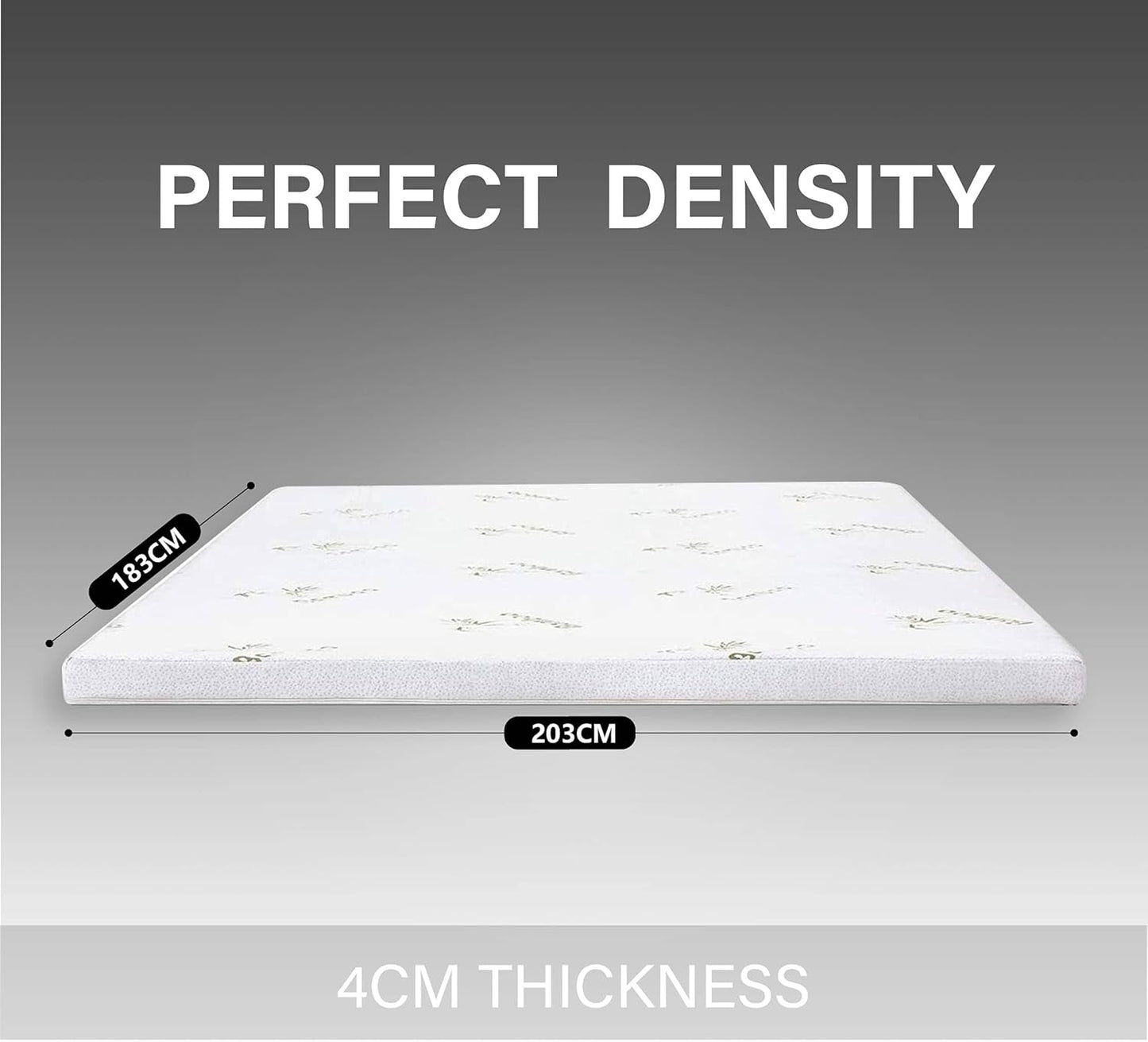 fandcy 4CM Memory Foam Mattress Topper with Bamboo Cover, High Density KING NEW