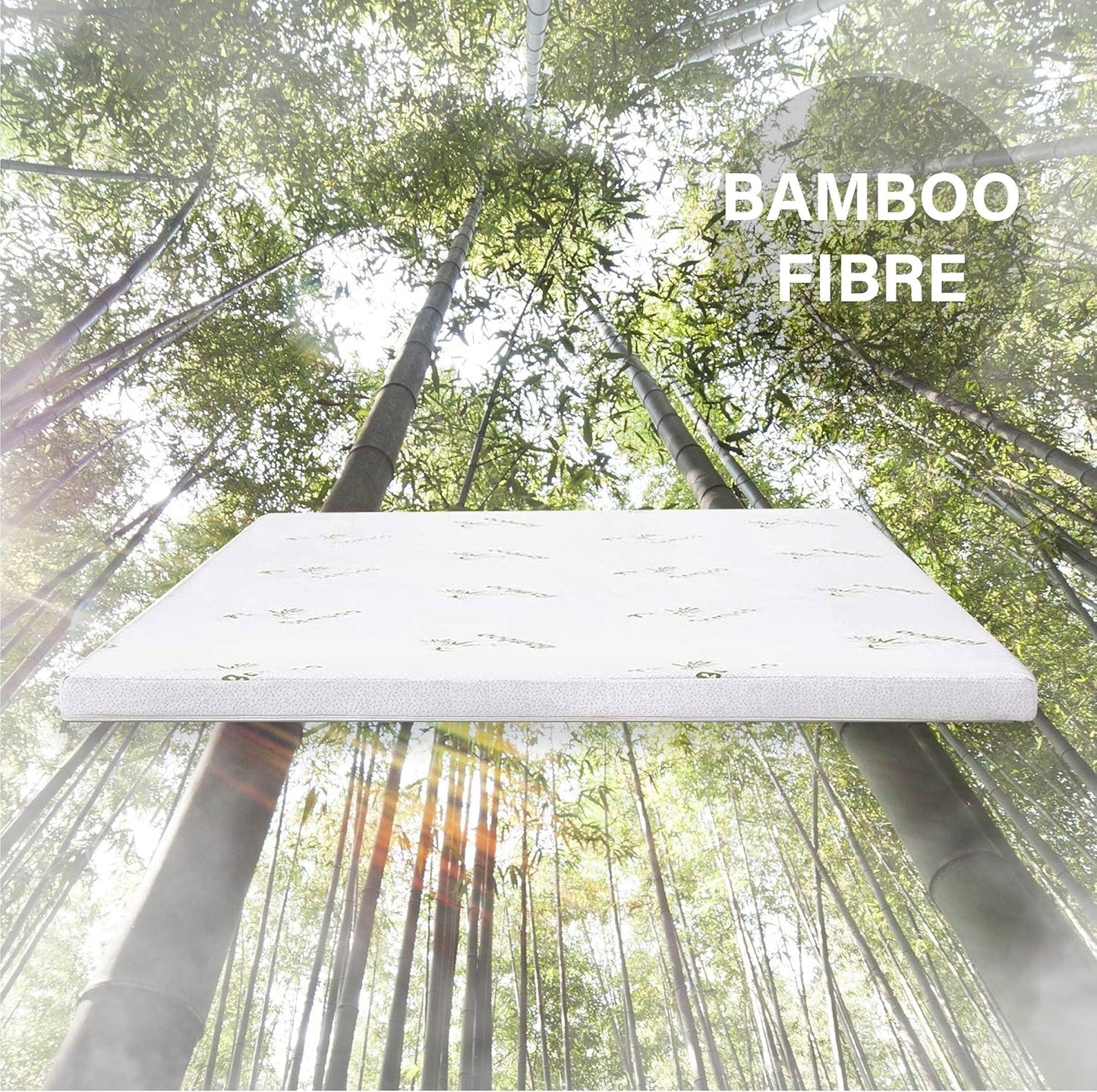fandcy 4CM Memory Foam Mattress Topper with Bamboo Cover, High Density KING NEW