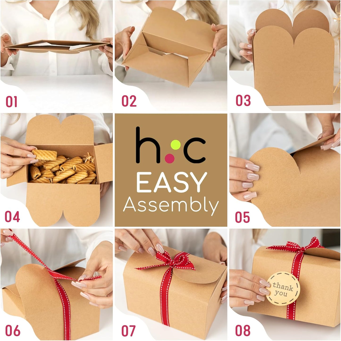 Hayley Cherie 20-Count Green and White Cardboard Gift Boxes Pack Size 20 NEW