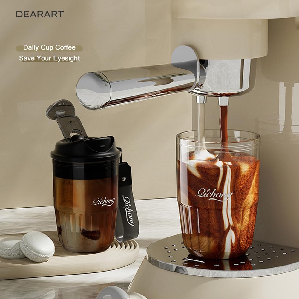 DEARART 420ml Sports Water Bottle Coffee Leakproof Tritan Material Black NEW