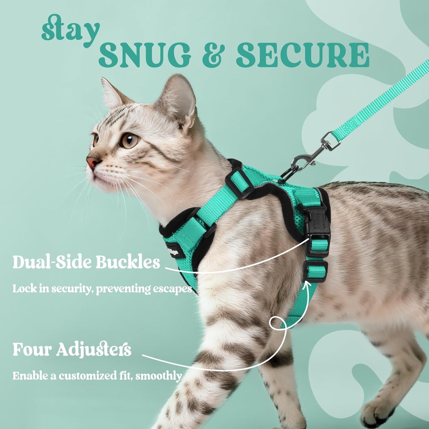 rabbitgoo Escape Harnesses Proof Soft Adjustable Nylon Cat Harness XXS NEW