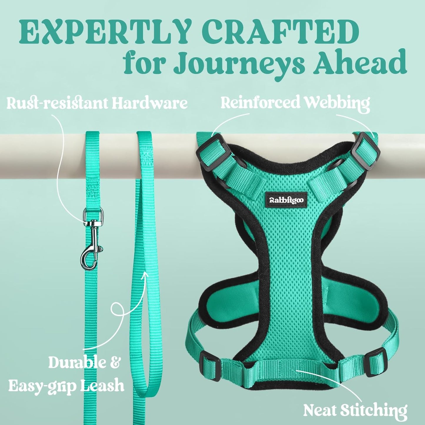 rabbitgoo Escape Harnesses Proof Soft Adjustable Nylon Cat Harness XXS NEW