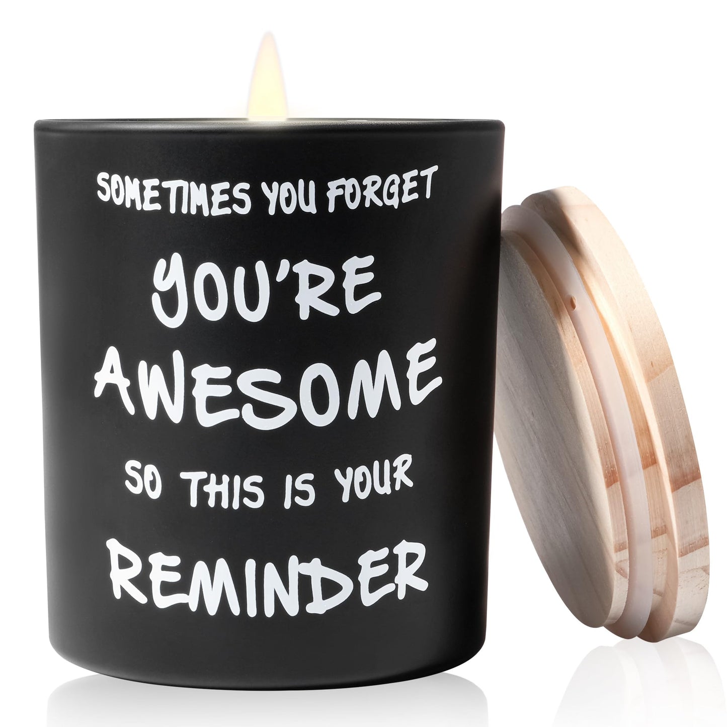 NYEONHRT 'Your Awesome' Scented Jar Candle Black Natural Soy Wax NEW