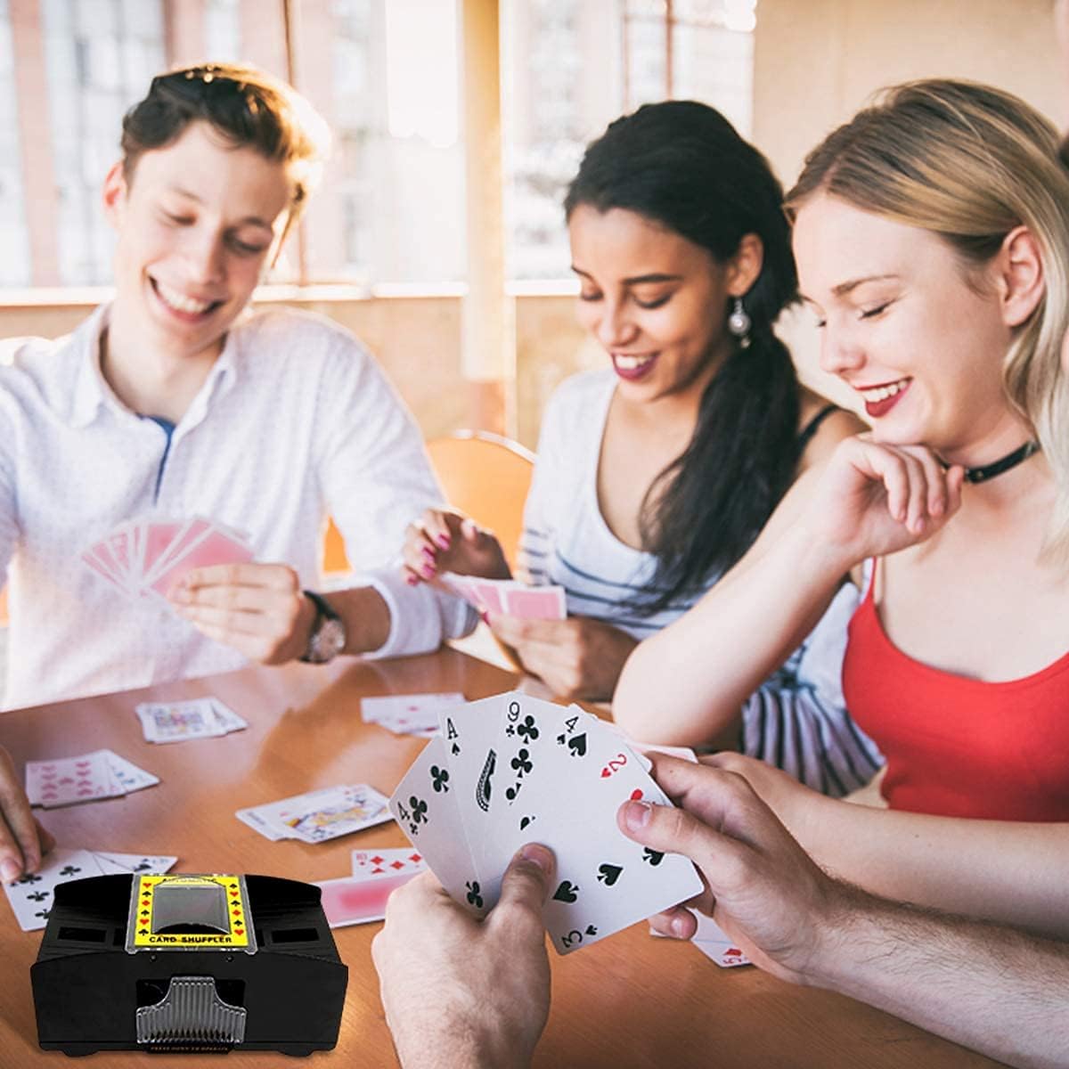 Dacefloy Battery Powered Card Shuffler Machine for 1-2 Decks DEMO