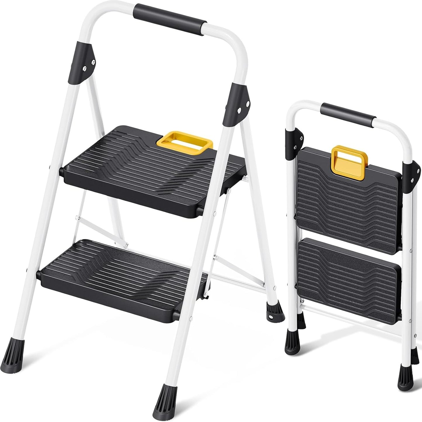 KINGRACK 2 Stepstools Step Ladder Sturdy Steel Folding Stool with Safe-Lock NEW
