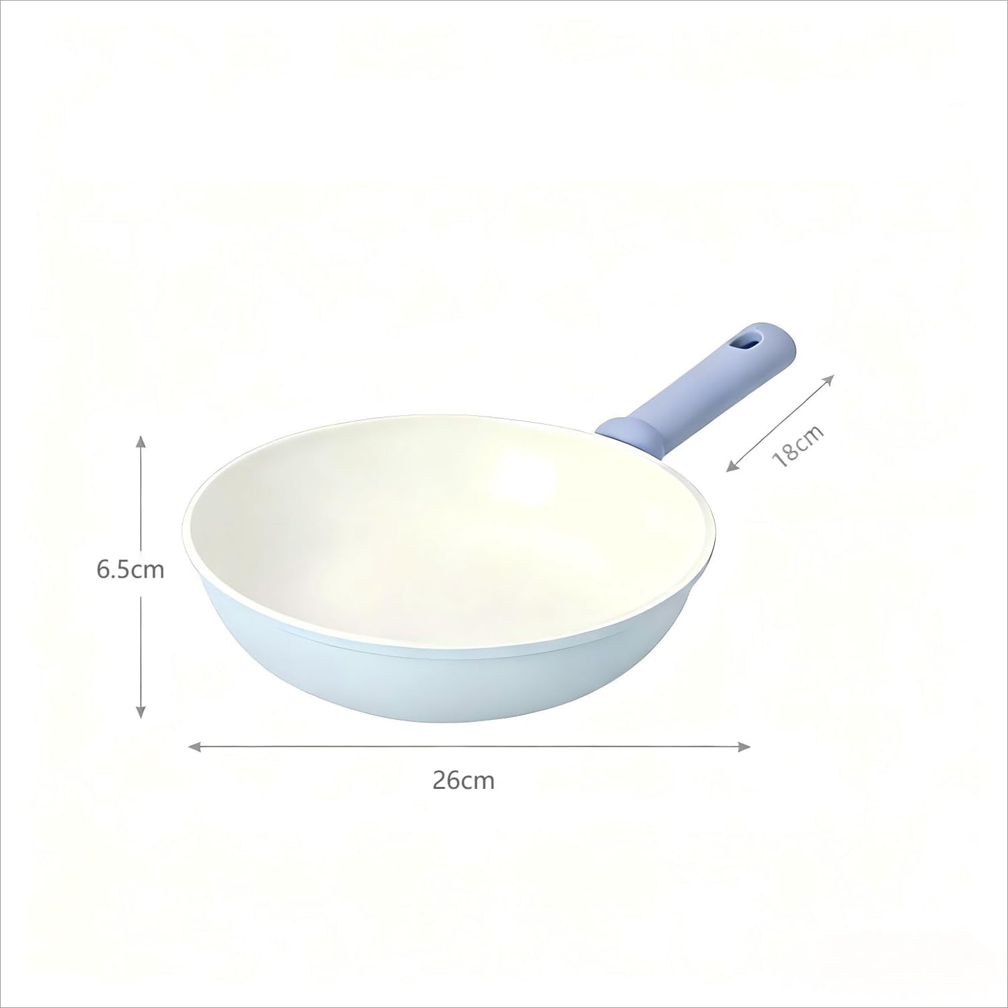 10.3-Inch Non-Stick Frying Pan Skillet Wrought Iron Ceramic Infused Blue NEW