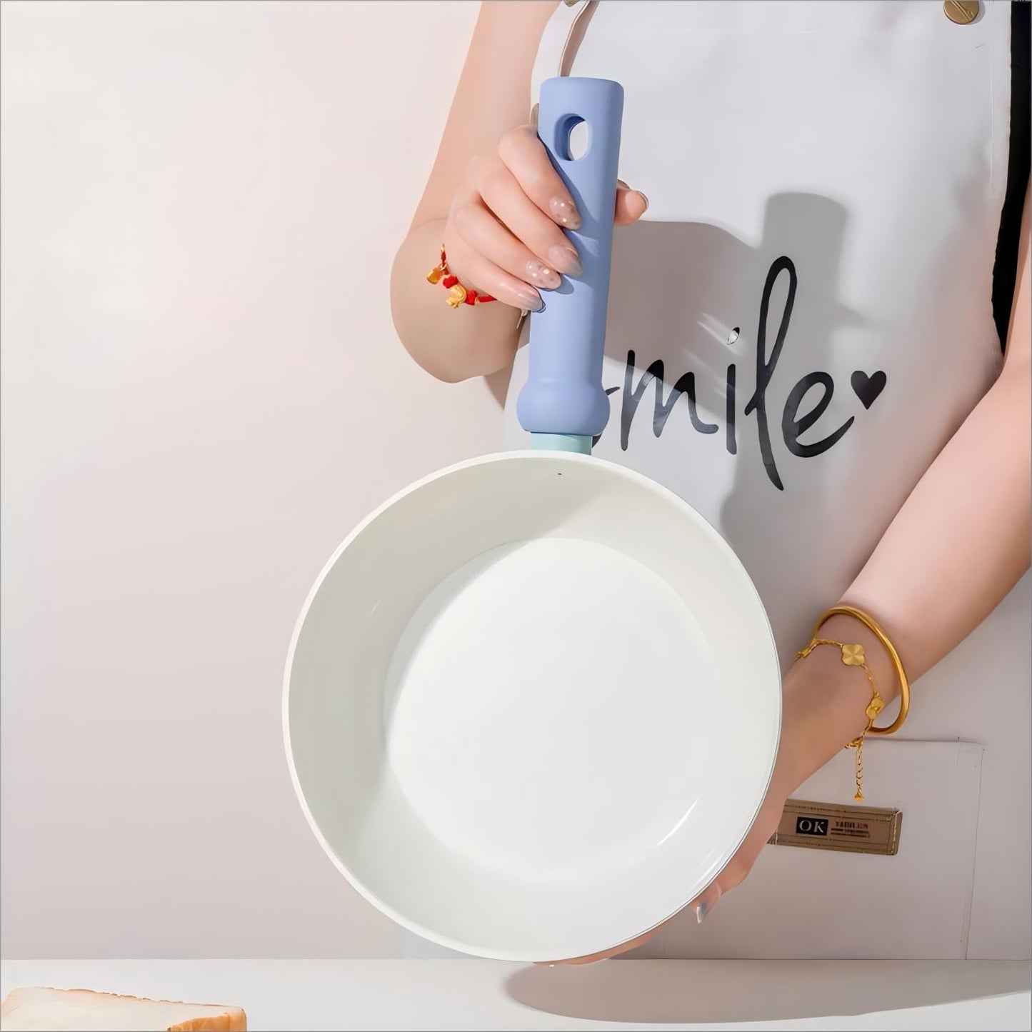 10.3-Inch Non-Stick Frying Pan Skillet Wrought Iron Ceramic Infused Blue NEW