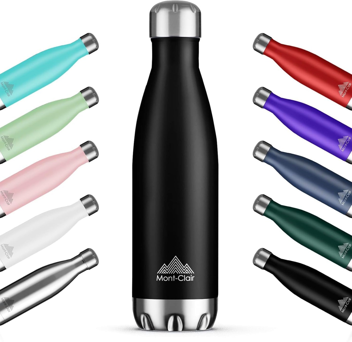 Mont-Clair Stainless Steel Vacuum Insulated Water Bottle Black BPA NEW