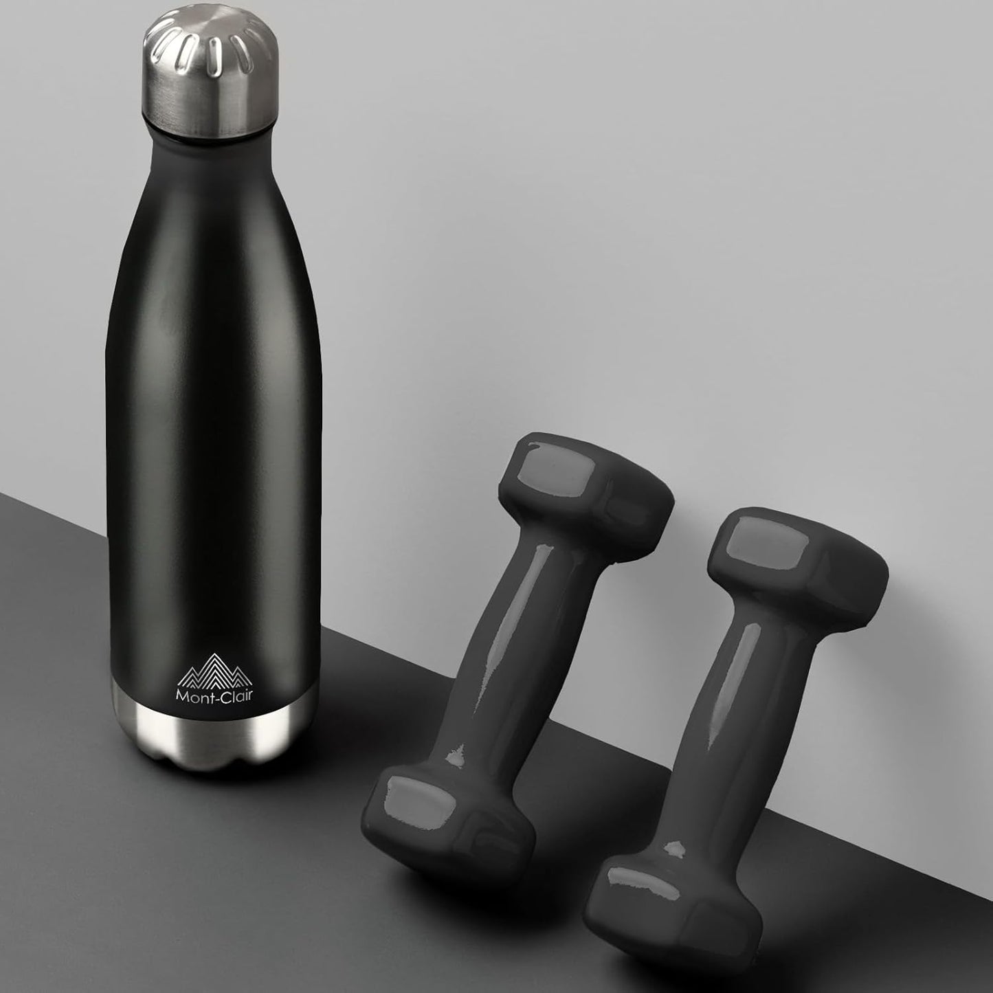 Mont-Clair Stainless Steel Vacuum Insulated Water Bottle Black BPA NEW