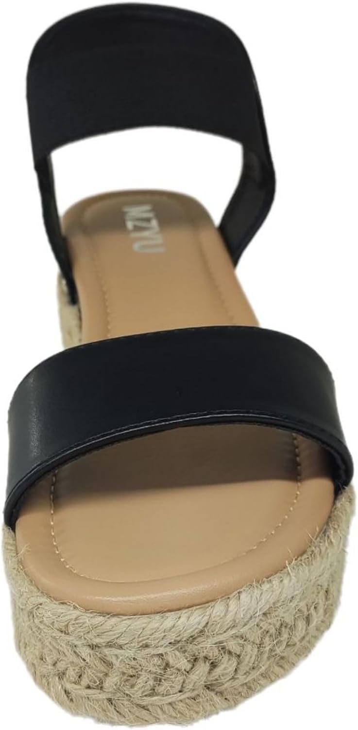 MZYU Casual Summer Wedges Platform Sandals Open Toe Espadrilles Ladies US 5 NEW