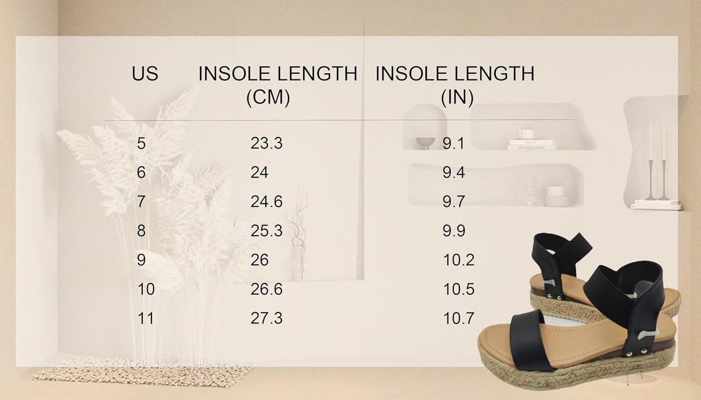 MZYU Casual Summer Wedges Platform Sandals Open Toe Espadrilles Ladies US 5 NEW