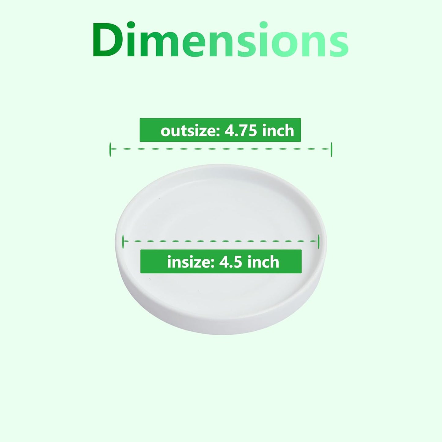Penyou Woiida Accessories 4" White Ceramic Flower Pot Saucers Pack of 4 NEW