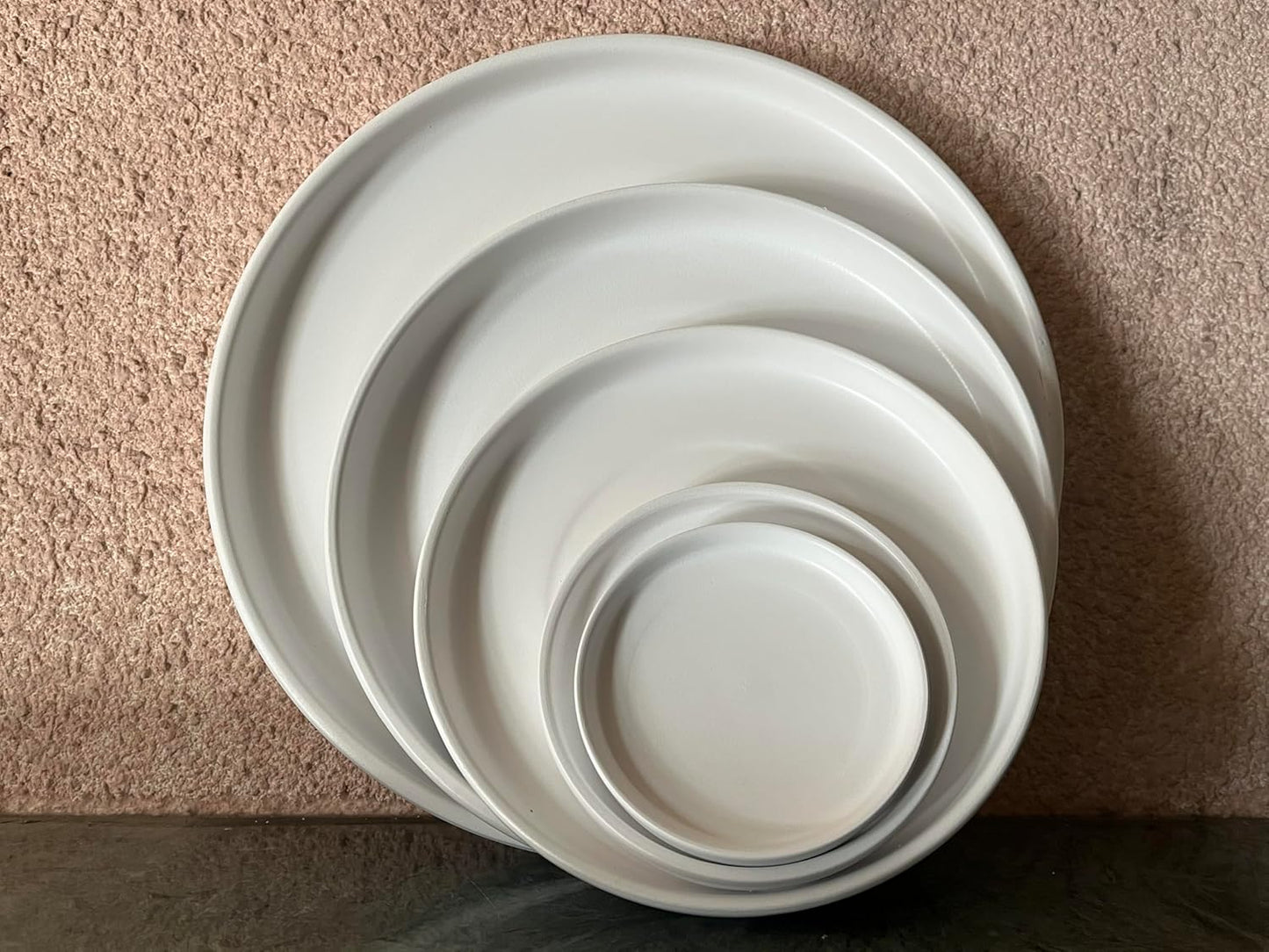 Penyou Woiida Accessories 4" White Ceramic Flower Pot Saucers Pack of 4 NEW