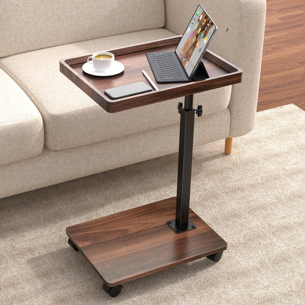 MWAOWM Adjustable End Tables Height 360° Swivel End Table for Small Spaces NEW