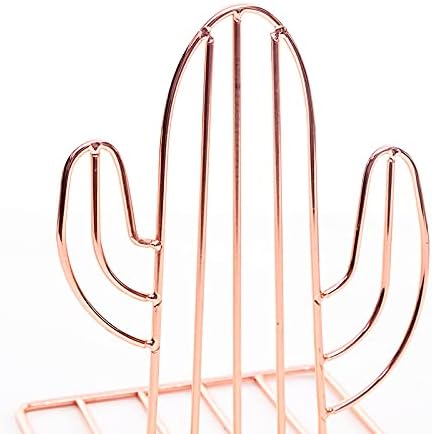 FYJIDY Metal Cacti Rose Gold Heavy Duty 4Pc Non-Slip Office Bookends 2 Pairs NEW