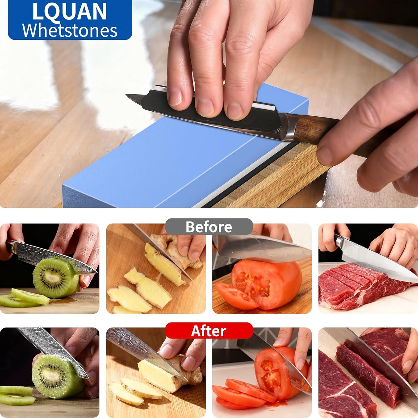 LQUAN 1000/6000 Whetstones Double-Sided Professional Whetstone Knife NEW