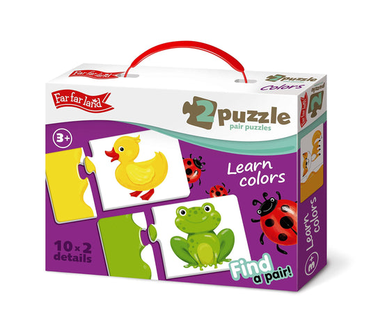 FarFarLand Toddler Jigsaw Pair Puzzles to Learn Colors in Funny Designs NEW