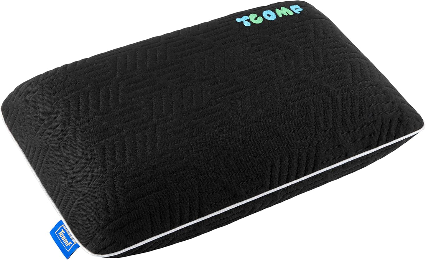 TCOMF Small Travel Pillow Memory Foam Dual-Cover Firm Camping Neck Support NEW