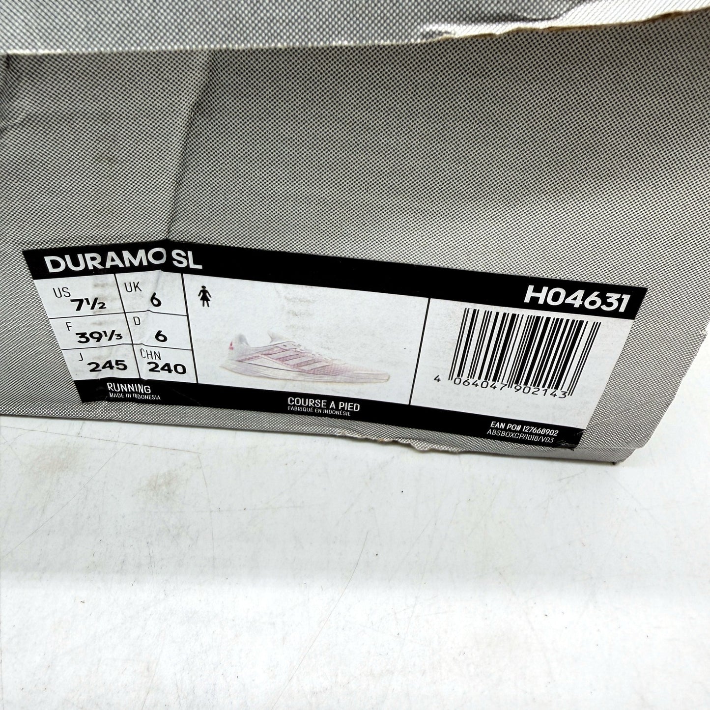 adidas Womens Duramo SL Pink/White Running Course Shoes US Size 7.5 DEMO