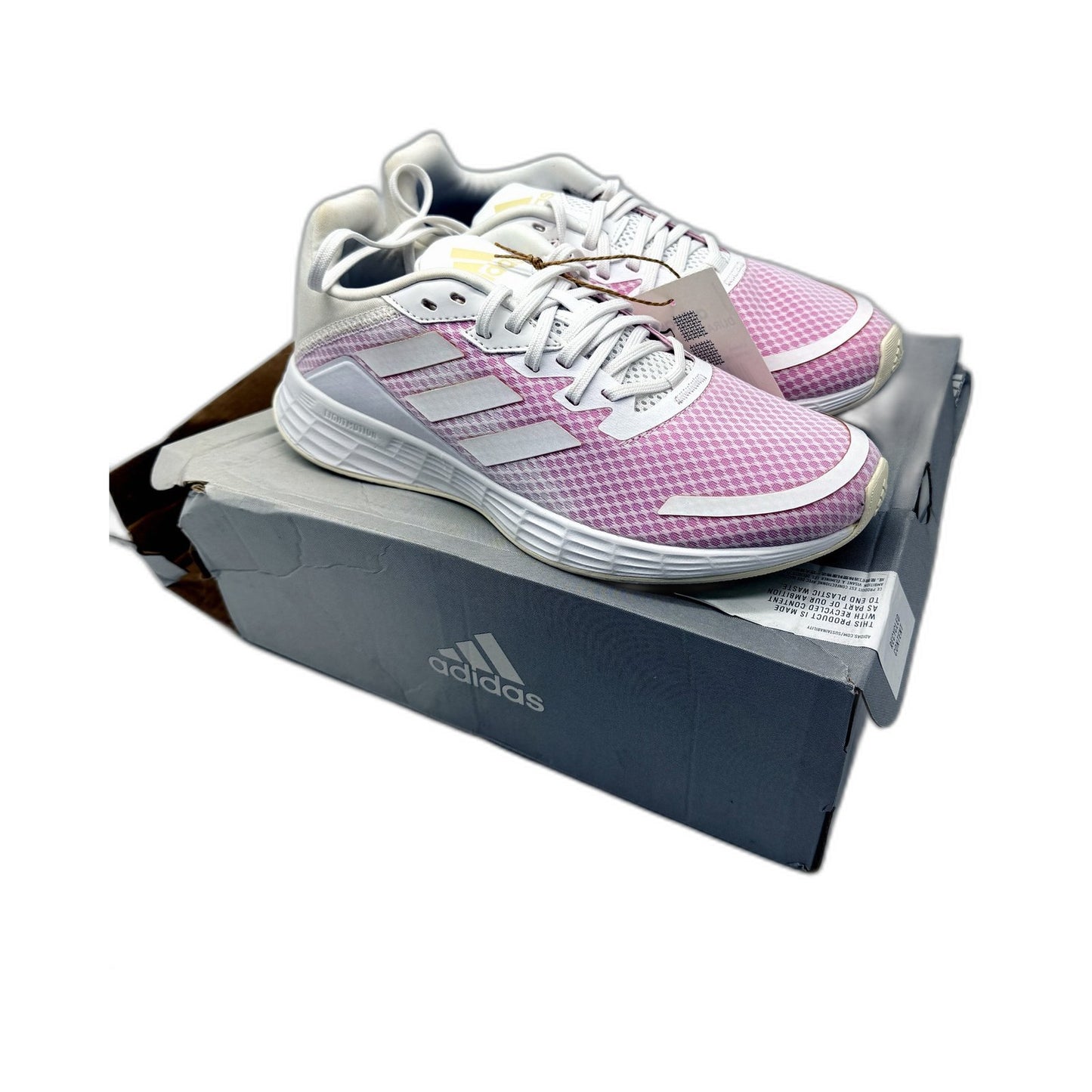 adidas Womens Duramo SL Pink/White Running Course Shoes US Size 7.5 DEMO